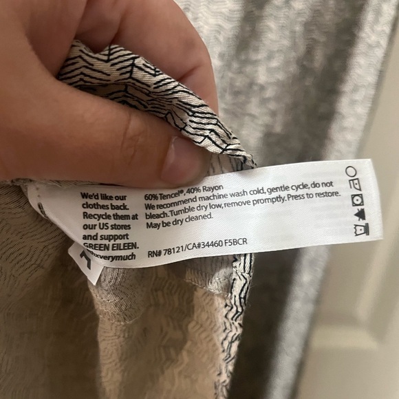 Eileen Fisher Broken Chevron Tencel Dress Size Medium - Picture 6 of 8